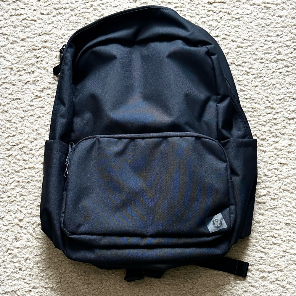 Black Men's Everyday Backpack - Sleek Minimal Design